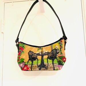 Charming small purse with Bistro Scene